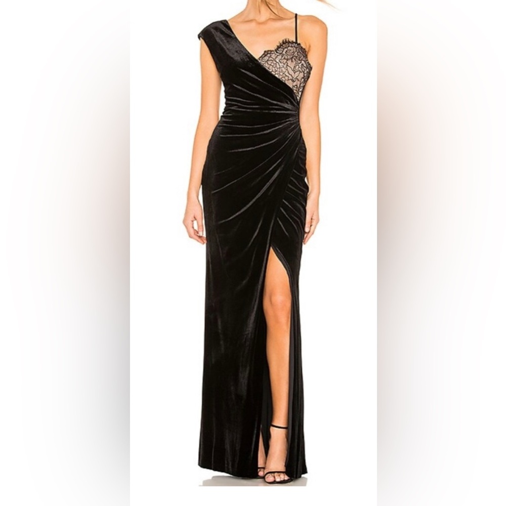 BCBG Max Azaria Elegant Black One-Shoulder Dress Size Small